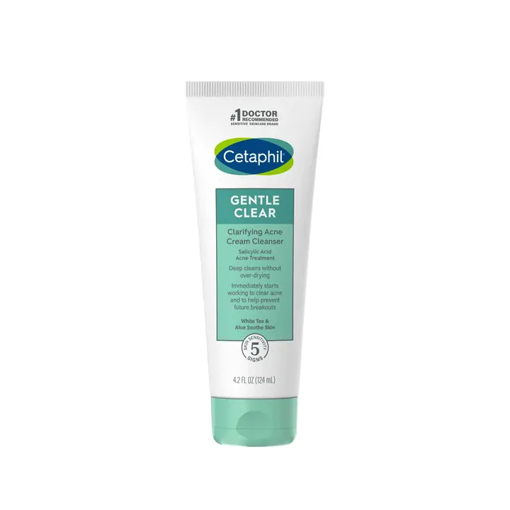 Cetaphil Gentle Clear Clarifying Acne Cream Cleanser With 2 Salicylic Acid 124ml