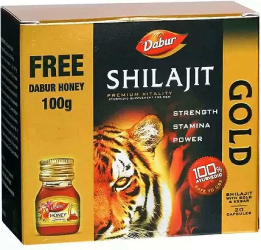 Dabur Shilajit Gold Capsules With Honey 20 Capsules