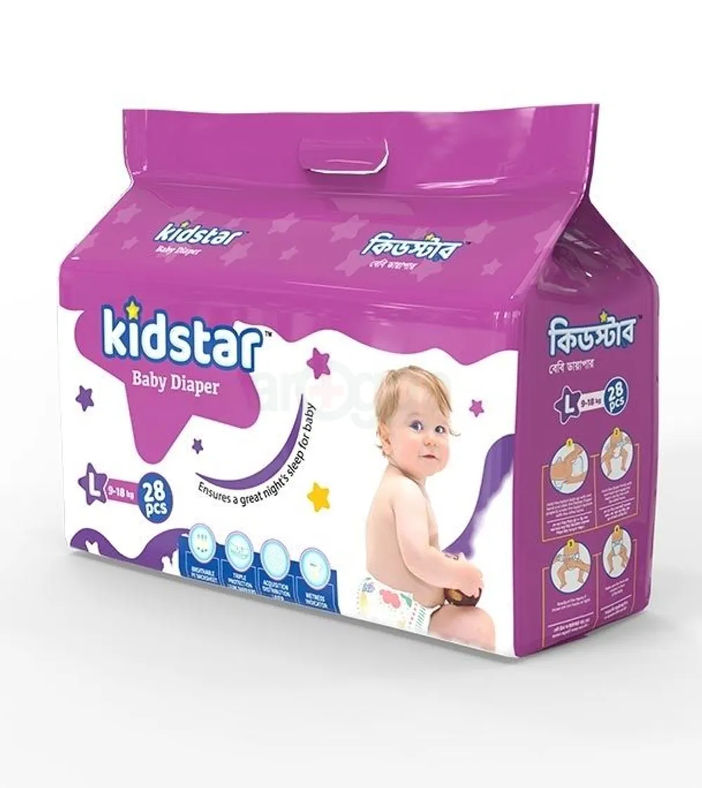 Kidstar Baby Diaper L 28s Pack