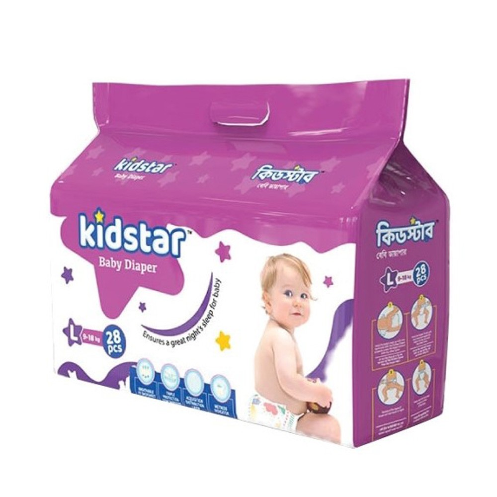 Kidstar Baby Diaper L 5s Pack