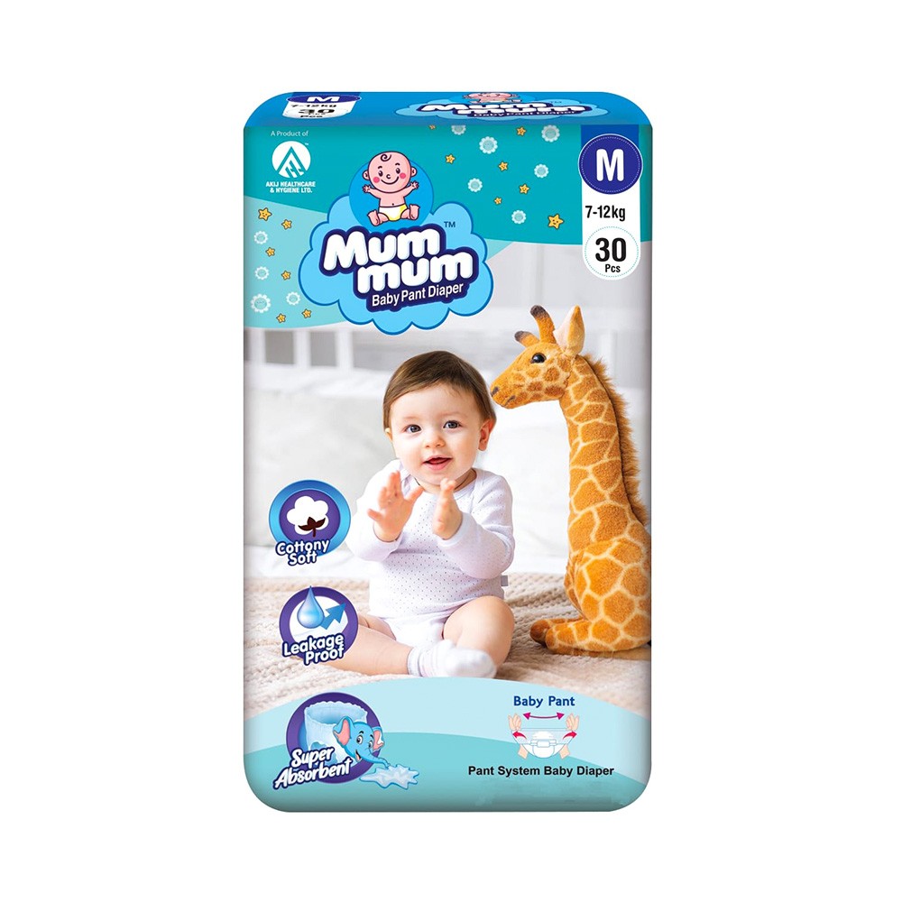 Mum Mum Baby Pant Diaper 30pcs M 7 12kg