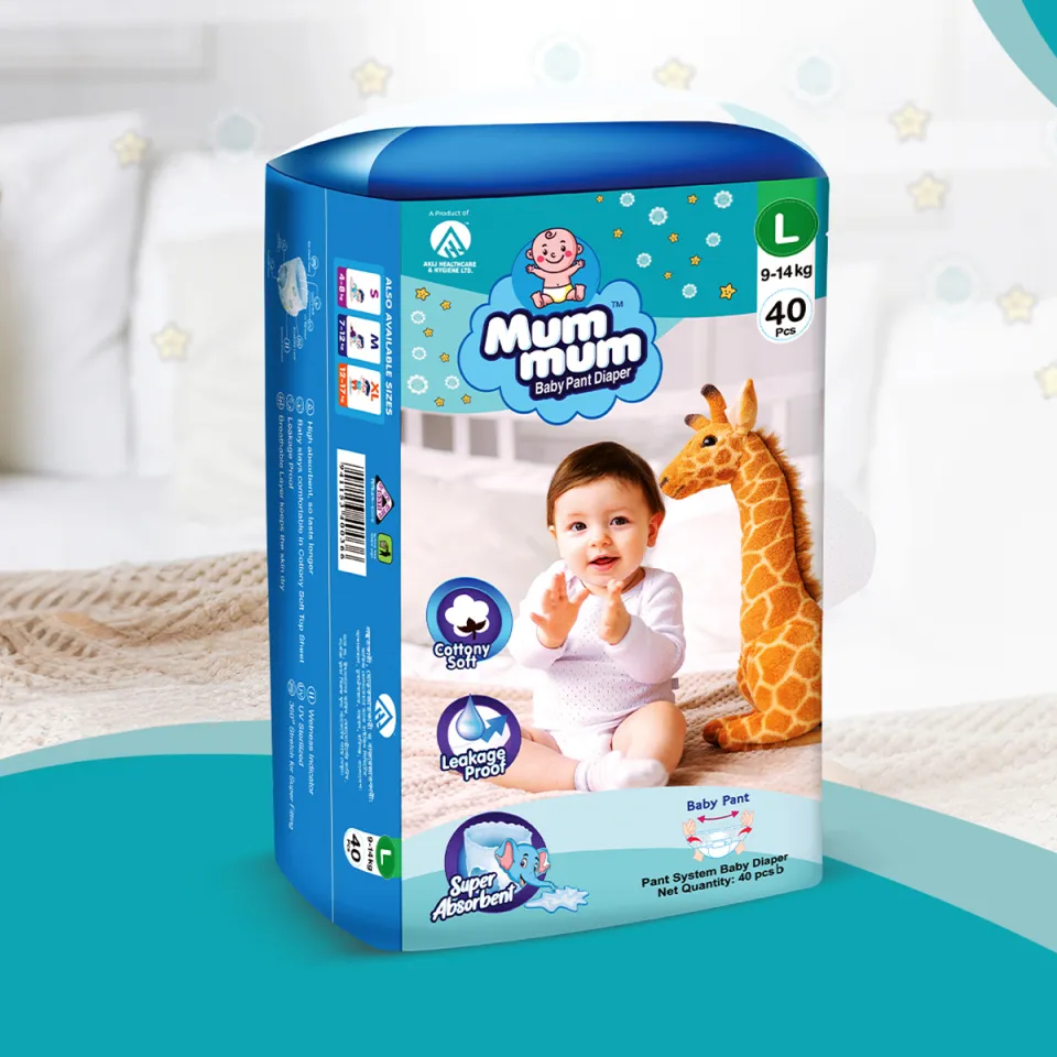 Mum Mum Baby Pant Diaper 40pcs L 9 14kg