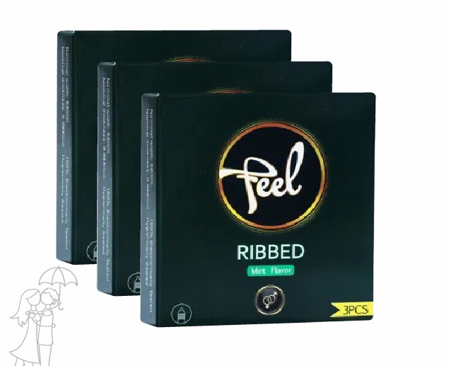 Kohinoor Feel Ribbed Mint Flavoured Condom 3pcs Pack