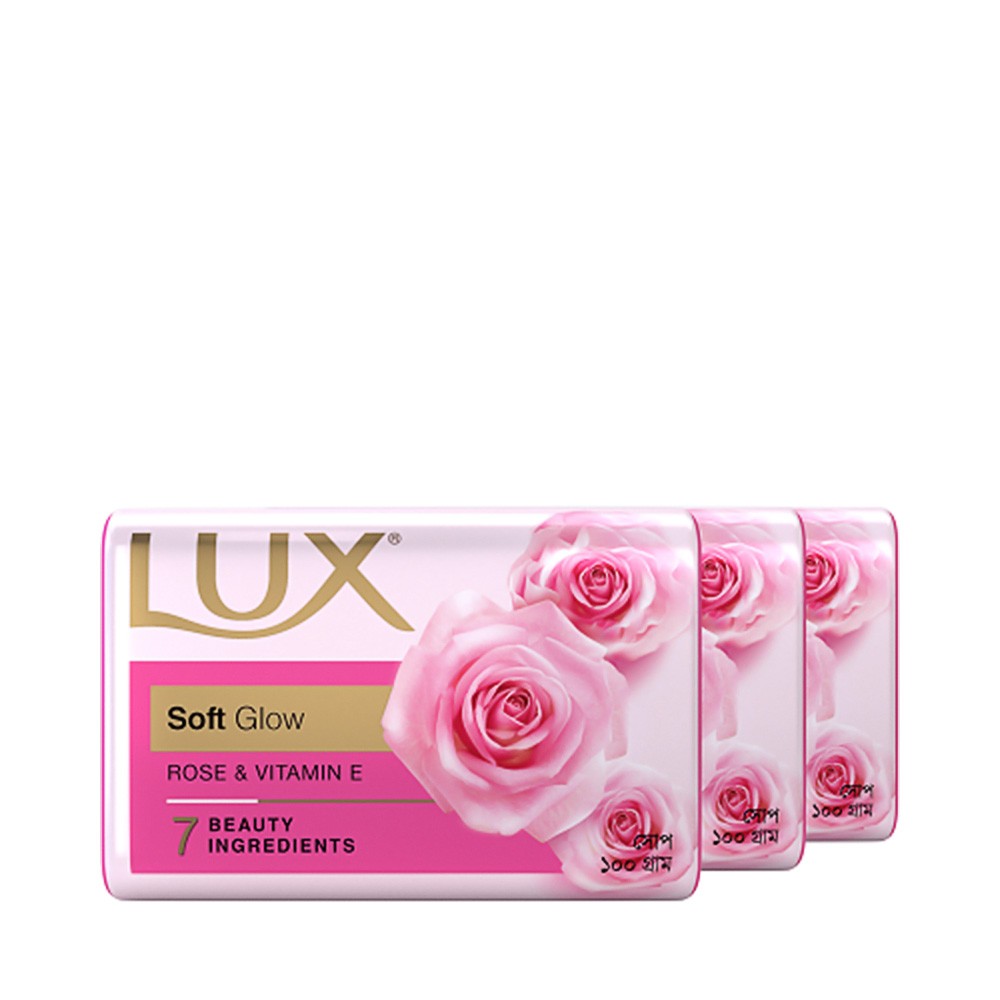 Lux Soap Bar Soft Glow Multi Pack 100g X 3